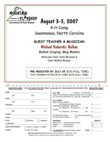 August 3-5, 2007 - Mountainplayshop.org