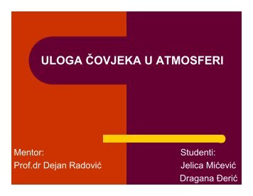 ULOGA ÄOVJEKA U ATMOSFERI