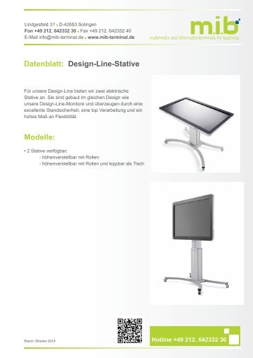 Datenblatt: Design-Line-Stative Modelle: