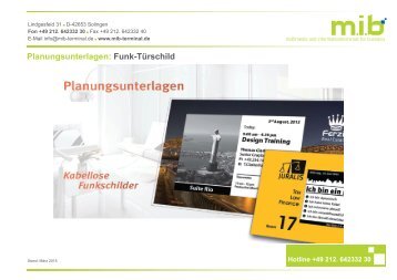 Planungsunterlagen: Funk-Türschild