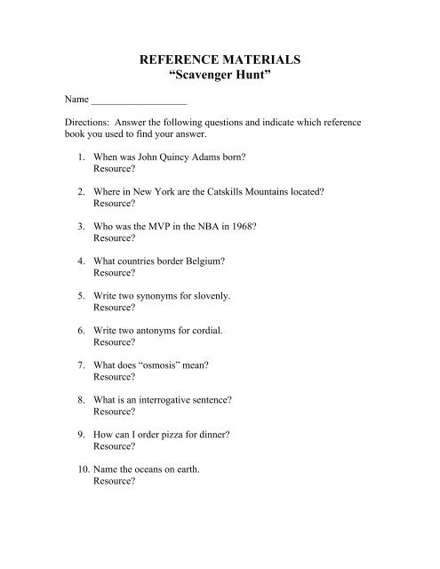 Earth Science Reference Table Scavenger Hunt Answer Key | Brokeasshome.com