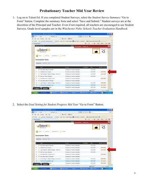 Probationary Teacher Mid Year Review - Winchester Public Schools