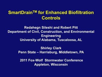 SmartDrainTM for Enhanced Biofiltration Controls - Unix.eng.ua.edu