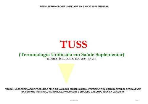 TUSS compatÃ­vel com o ROL 2010. - Congresso de Cirurgia Espinhal