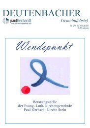 Wendepunkt - Paul-Gerhardt-Kirchengemeinde Stein