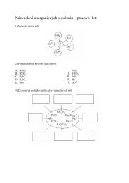 NÃ¡zvoslovÃ­ anorganickÃ½ch slouÄenin â pracovnÃ­ list: