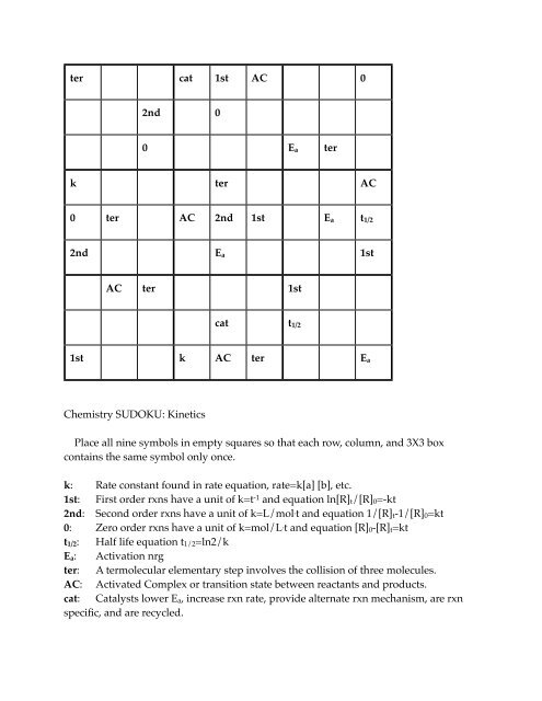 sudoku Kinetics