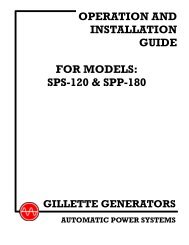 sps-120 & spp-180 - Gillette Generators