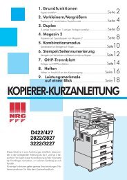 Aficio 220/270 Bedienungsanleitung Kurzanleitung Kopierer