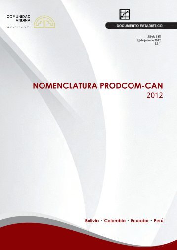 nomenclatura prodcom-can - Intranet - Comunidad Andina