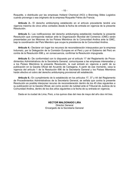 solicitud de la empresa indumaÃ­z del ecuador sa, al ... - Intranet