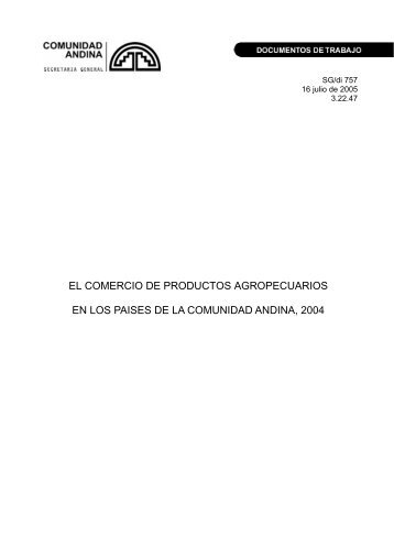 EL COMERCIO DE PRODUCTOS AGROPECUARIOS EN ... - Intranet