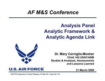 AF M&S Conference - Air Force Agency for Modeling and Simulation