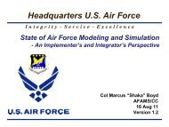 Headquarters U.S. - Air Force Agency for Modeling and Simulation