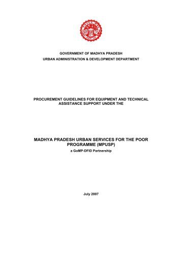 MPUSP Procurement Guidelines - Urban Administration ...