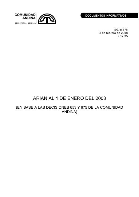 ARIAN al 1 de enero del 2008 (En base a las decisiones ... - Intranet