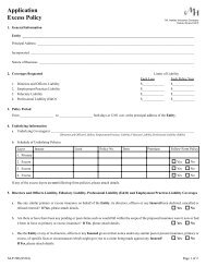 Excess Policy Application - Mt. Hawley Insurance