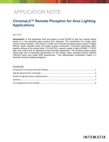 Application Note – ChromaLit™ Remote Phosphor for ... - Intematix