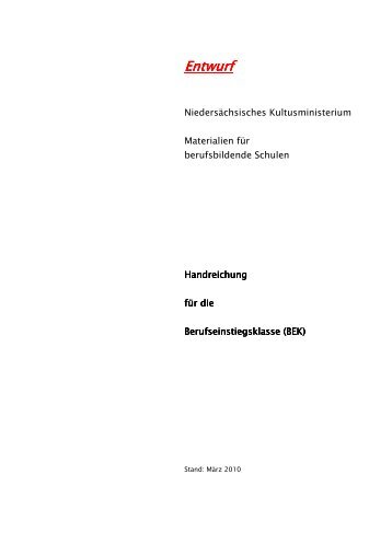 handreichung MÃ¤rz 2010 - Berufsvorbereitung in Niedersachsen