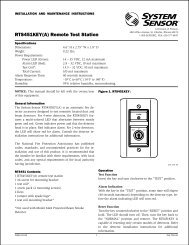 System Sensor Rts151 RTS151KEY(A) Remote Test Station - System Sensor