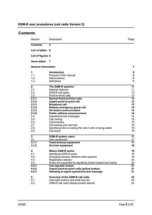 GSM-R user procedures (cab radio) - GSMR Online