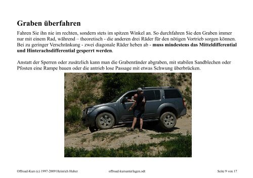 Offroad-Kurs (c) 1997-2009 Heinrich Huber offroad-kursunterlagen ...