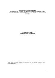Formulário para Apresentação de Projeto - Procon - Estado do Paraná