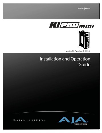 AJA KI Pro Mini user manual - Talamas