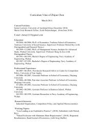 Curriculum Vitae of Zhijun Chen - Economics