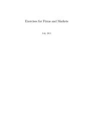 Exercises for Firms and Markets - Economics