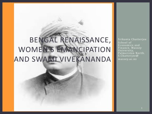 bengal renaissance, women's emancipation and swami ... - Economics
