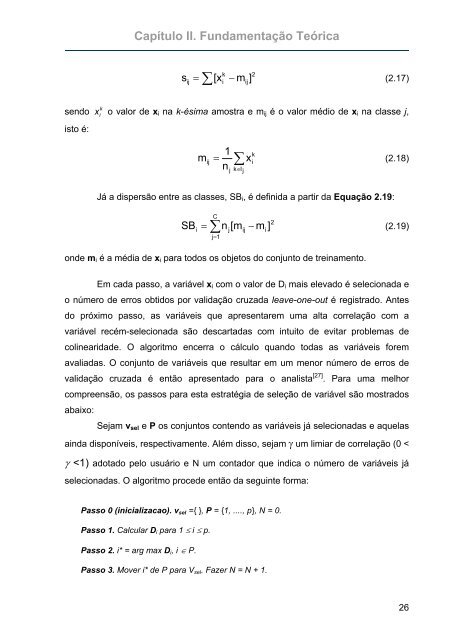 Algoritmo das Projeções Sucessivas Para Seleção de ... - PPGQ