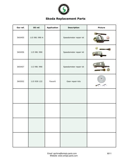 Skoda Replacement Parts - Simply-parts.com