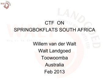 Willem van de Walt, S Africa. - ACTFA