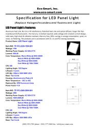 Specification for LED Panel Light - ECO-$MART Home