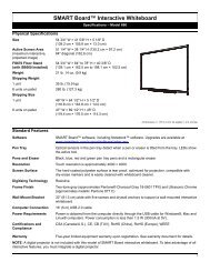 SMART Board Interactive Whiteboard Specifications ... - AV-Huset