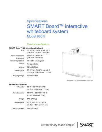 SMART Board X880i5 interactive whiteboard system ... - AV-Huset