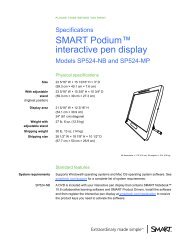 Specification SMART Podium interactive pen display - Rapid ...