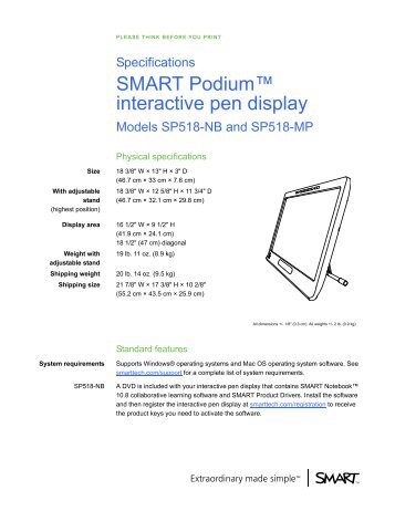 SMART Podium SP518 - Rapid Technologies