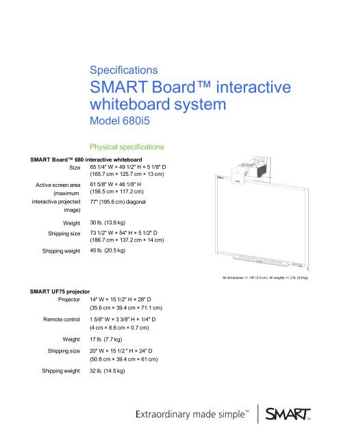 SMART Board 680i5 interactive whiteboard system ... - AV-Huset