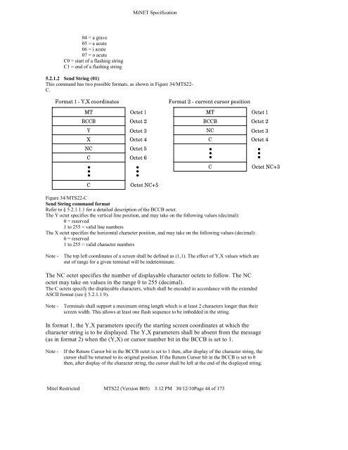 Mitel Technical Specification 22