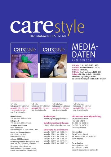 Die Mediadaten der CARESTYLE - DVLAB