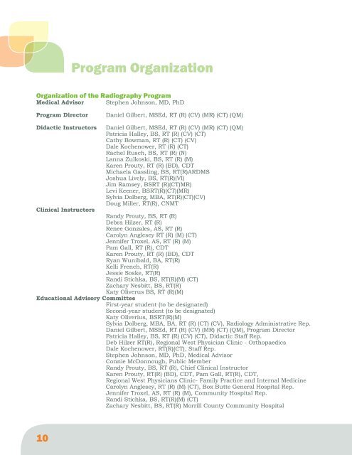 School of Radiologic Technology - Regional West Medical Center