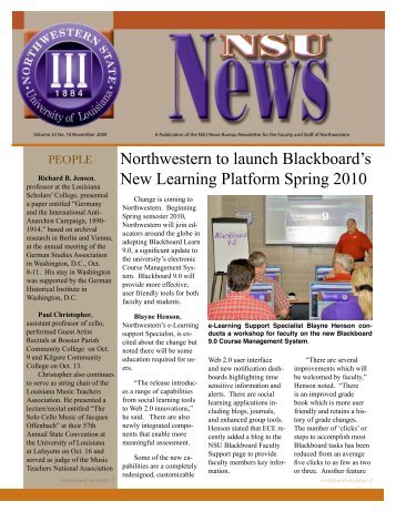 NSU News Nov.09 - Northwestern State University