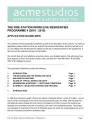 the fire station work/live residencies programme 4 - Acme Studios