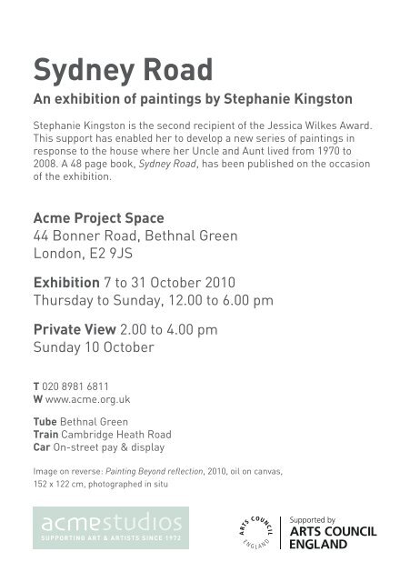 Sydney Road An exhibition of paintings by Stephanie Kingston