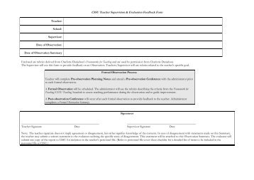 Pre-observation Notes/Observation Feedback