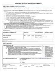 Restraint/Seclusion Documentation Report Form