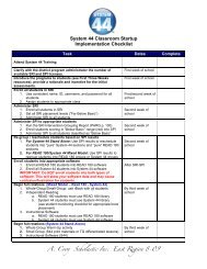 System 44 Classroom Startup Checklist Generic 8-09