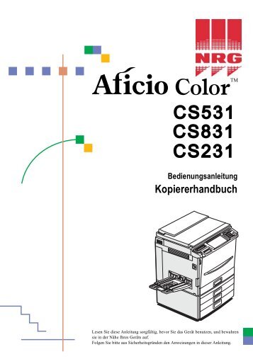 Aficio Color 4506 - Bedienungsanleitung Kopierer - Nashuatec